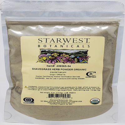 Starwest Botanicals Organic Shavegrass Herb Powder, 4 Ounces