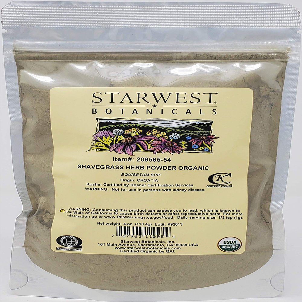 Starwest Botanicals Organic Shavegrass Herb Powder, 4 Ounces