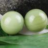 2 Inch Light Green Afghanistan Jade Baoding Balls Health Crystal Balls for Stress Relief, Exercise, and Hand Therapy, Chinese Natural Stone Handballs with Carry Pouch (Box-Packed) M10 view 2