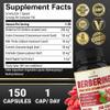 Berberine with Ceylon Cinnamon, Turmeric, Milk Thistle, Artichoke, Black Pepper - 150 Count - Pack of 1 view 2