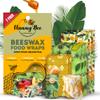 Trifecta Living Co. Versatile Beeswax Wraps,Set of 7-Fresh Food Keeper, Durable & Easily Cleaned, Sustainable Step Towards a Zero-Waste Kitchen, Unique Designs (Honeycomb, Lemon, Tropical Animals) view 1