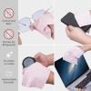 bqover Portable Microfiber Cleaning Cloth,Bag Charm and Silicone Keychain, Safe for Eyeglasses, Phones, Tablets, Lenses, Screens |Large Size 8x8inches,Individually Packed with 2 Refills(Pink) view 4