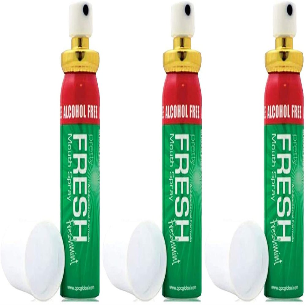 3 Pack of Pretty Fresh Instant Breath Freshener Mouth Spray Fresh Mint,Fights Bad Breath.