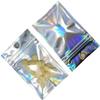 100PCS Clear Airtight Mylar Zip Lock Bags with Hang Hole Resealable Smell Proof Pouch Rainbow Aluminum Foil Packaging Bags Food Storage (20x30cm (7.8x11.8 inch)) view 2