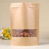 TYONMUJO 100pcs Kraft Bags with Window Zipper Lock Stand Up Bulk Pouches Resealable 6.28.6in view 2