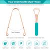 2Pcs Copper Tongue Scraper, Tongue Cleaner Set for Adults Kids, Stainless steel Wide Double Blades Oral Tongue Brush Cleaning Scrapping Sweeper for Fresh Breath and Mouth Hygiene Care with Travel Bag view 2