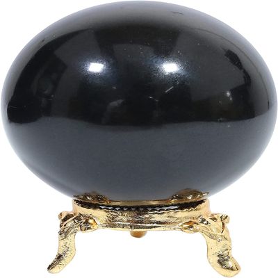 ZAICUS 55 mm Black Obsidian Sphere Ball with Metal Stand Gemstone Ball for Witchcraft and Decorative Balls Sculpture Figurine Home Decor Collection Gift Photography Crystal Sphere Decoration