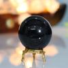 ZAICUS 55 mm Black Obsidian Sphere Ball with Metal Stand Gemstone Ball for Witchcraft and Decorative Balls Sculpture Figurine Home Decor Collection Gift Photography Crystal Sphere Decoration view 2