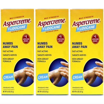 Aspercreme with 4% Lidocaine Pain Relief Cream 4.3 oz Pack of 3