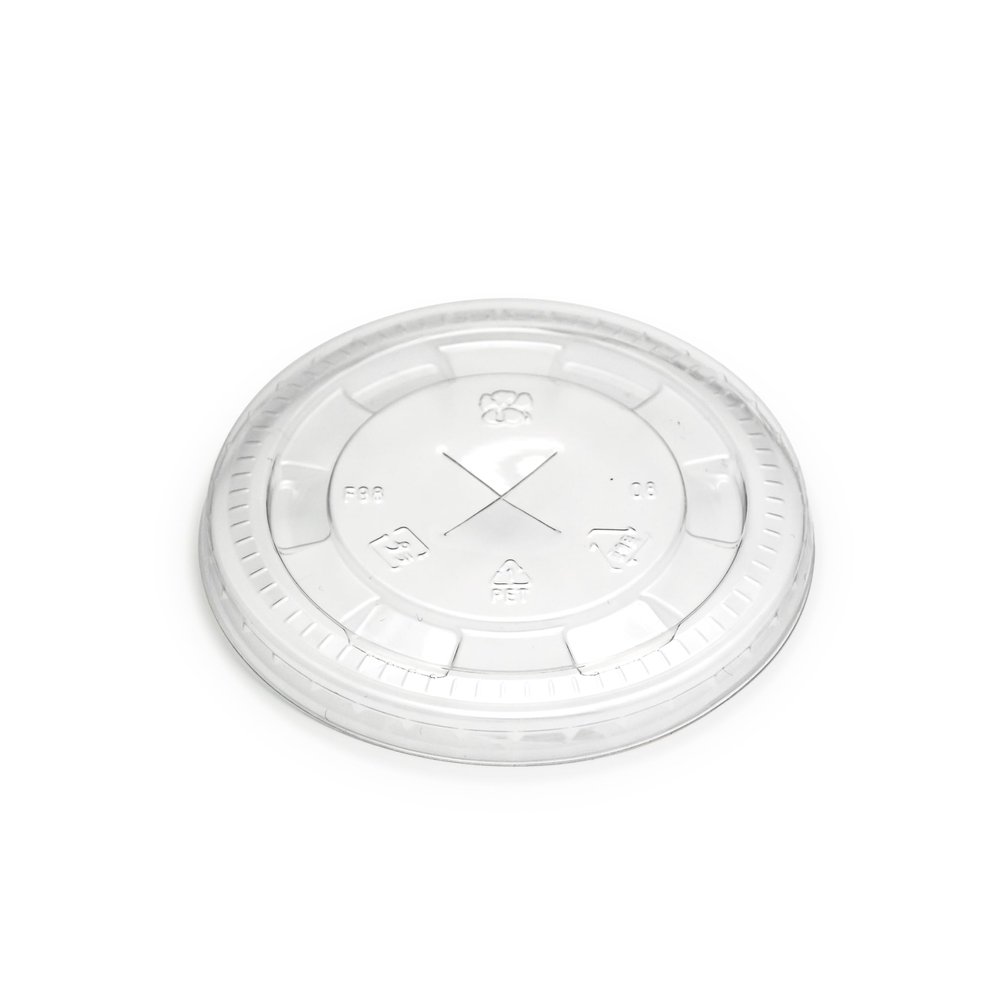 Edogawa Bussan BPFL16 Bio PET Flat Lid, For 16 oz, Diameter 3.8 x Height 0.4 inches (9.8 x 1 cm), Pack of 50
