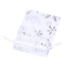 100 PCS Wedding Gift Bags Drawstring Jewelry Bags Silver White Snowflakes Sheer Favor Bags view 3