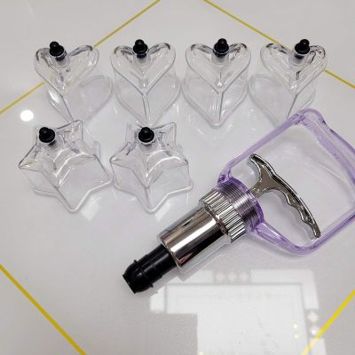 6 Pcs Star and Love Heart Shape Plastic Cupping Hijama Cups of Cupping Set Plastic PC Vacuum Cupping Suction Cupping