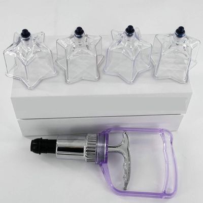 4 Pcs Star Shape Plastic Cupping Cups of Cupping Set Plastic PC Vacuum Cupping Suction Cupping