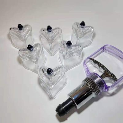 6 Pcs Love Heart Shape Plastic Thickened Reusable Cupping Device Cupping Therapy Cupping Hijama Cup