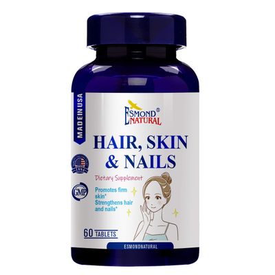 (3 Pack) Esmond Natural: Hair, Skin & Nails (Promotes Firm Skin, Strengthens Hair and Nails), GMP, Natural Product Assn Certified, Made in USA - 180 Tablets