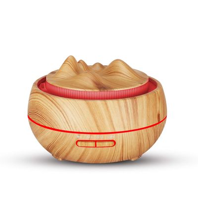 Lustar Wood Grain Aromatherapy Humidifier Seven-Color Light Peaks and Peaks Essential Oil Humidifier Aromatherapy Red