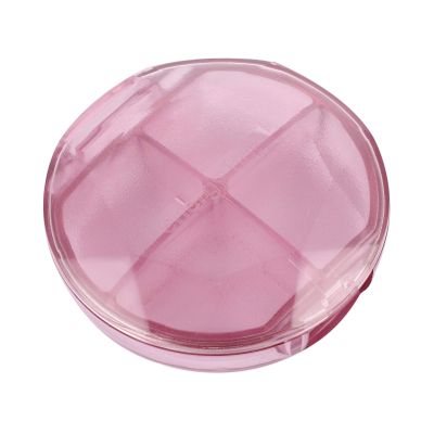 1pc Dispensing Medicine Tray for Wheelchair Portable Case 4 Compartments Case Storage Container Mini Seal Medicine Organizer Travel Small Pink