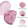 1pc Dispensing Medicine Tray for Wheelchair Portable Case 4 Compartments Case Storage Container Mini Seal Medicine Organizer Travel Small Pink view 3