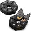 2PCS Weekly Pill Organizer Large 7 Day Pill Box Organizer Daily Medicine Case for Vitamin Fish Oil Pills Supplements Arthritis Friendly view 1