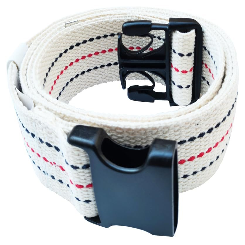 LAMBOX Walking Transfer Gait Belt and Standing Aids with Quick Release Buckle for Seniors, Elderly, Caregiver, Nurse, Therapist (Beige 60)