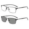COTIA Photochromic Bifocal Reading Glasses, Ultra-light Alloy Men's Business Half-frame and Full-frame (black/full frame, 2.5) view 1