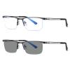 COTIA/Bifocal Photochromic Men's Business Fashion Metal Half-frame Reading Glasses (black, 3.25) view 1