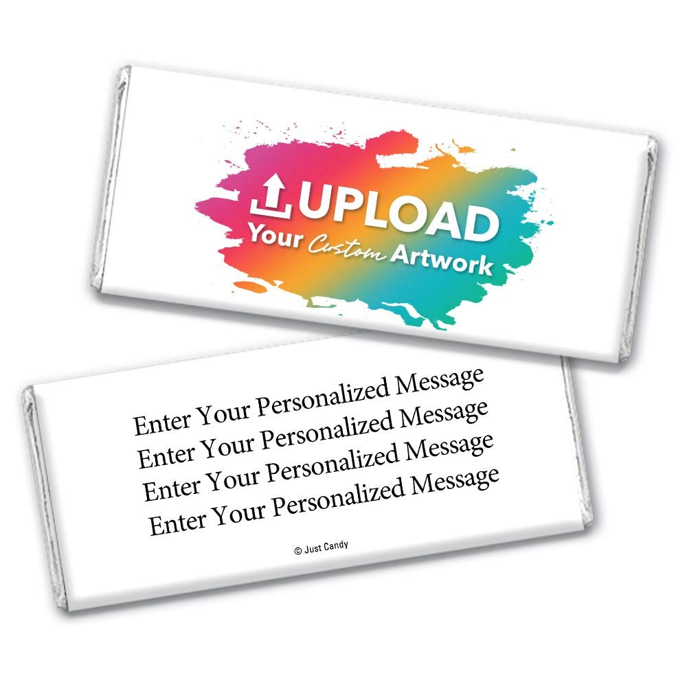 25ct Add Your Own Artwork Personalized Candy Wrappers for Chocolate Bars (25 Pack)