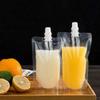 100PCS Drink Pouches with Plastic Clear Smoothie Packaging Bags Container Heavy Duty Hand-held Leak-Proof Reclosable Drink Pouches for Frozen Juice Liquor Drinks Flasks (380ml Straight Mouth Bag) view 1