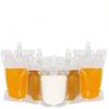 100PCS Drink Pouches with Plastic Clear Smoothie Packaging Bags Container Heavy Duty Hand-held Leak-Proof Reclosable Drink Pouches for Frozen Juice Liquor Drinks Flasks (380ml Straight Mouth Bag) view 2