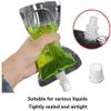100PCS Drink Pouches with Plastic Clear Smoothie Packaging Bags Container Heavy Duty Hand-held Leak-Proof Reclosable Drink Pouches for Frozen Juice Liquor Drinks Flasks (350ml Straight Mouth Bag) view 3