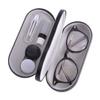 Kanasi Contact Lens Case - [2 in 1] Double Sided Portable Glasses Case - Tweezers and Applicator Included - Perfect for Home Travel, Black, 6.3 x 2.8 x 2.2 inches view 1