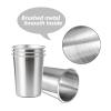 YOLCAR 4Pack 6oz Small Stainless Steel Cups, BPA Free Healthy Pint Drinking Cups Metal Drinking Glasses For Kids (Silver, 170ml/6oz) view 2