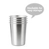 YOLCAR 4Pack 6oz Small Stainless Steel Cups, BPA Free Healthy Pint Drinking Cups Metal Drinking Glasses For Kids (Silver, 170ml/6oz) view 3