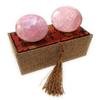 2" Rose Quartz Baoding Balls, Pink Crystal Health Stress Exercise Balls for Hand Therapy, Stress Relief and Exercise, Natural Quartz Sphere Gemstone Handballs with Carry Pouch (Box-Packed) M9 view 1