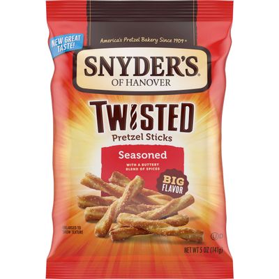 Snyders Of Hanover Seasoned Twisted Pretzel Sticks, 5 Ounce - 8 per case.