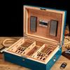 Cedar Cigar Humidor Case Large Capacity Cigar Storage Box W/ Double Humidifier & Electronic Hygrometer Humidor Cigar Accessories Hold 200 Cigars - Great Gift for Men view 2