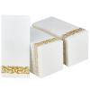 200 Pack Guest Towels Disposable Bathroom, Soft and Disposable Hand Towels, Decorative Bathroom Napkins for Party,Dinners, Wedding, Thanksgiving, Gold view 1