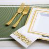 200 Pack Guest Towels Disposable Bathroom, Soft and Disposable Hand Towels, Decorative Bathroom Napkins for Party,Dinners, Wedding, Thanksgiving, Gold view 4