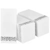 200 Pack Guest Towels Disposable Bathroom, Soft and Linen Feel Disposable Hand Towels, Decorative Bathroom Napkins for Party,Dinners, Wedding, Silver view 1