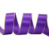 Muka 100 Yards Gold Edge Satin Ribbon Metallic Ribbon Gift Wrapping Decoration-465Purple-3/8 view 1