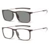Bifocal Reading Glasses with Gray Lens,Bifocal Reader for Mens, Casual Square Frame with TR90 Light Frame (brown, 3.75) view 1