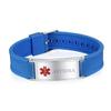 LinnaLove Sports Asthma Medical Alert Bracelets for Men & Women Silicone ID Band Suitable for Summer(BU) view 1