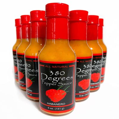 380 Degrees Pepper Sauce - Habanero, Delicious 5th Generation Recipe, All-Natural, NO Artificial Preservatives or Additives, Exceptional Flavor Experience in a Bottle, 5 oz.