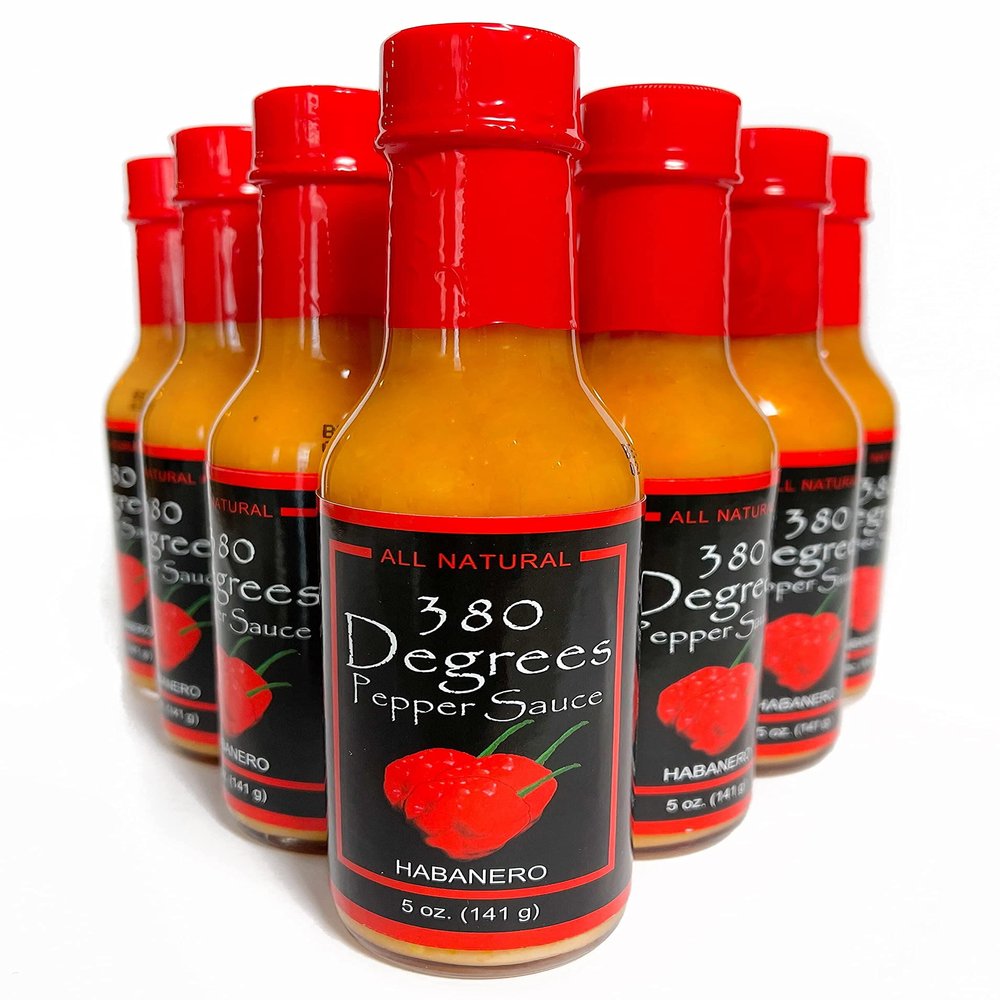 380 Degrees Pepper Sauce - Habanero, Delicious 5th Generation Recipe, All-Natural, NO Artificial Preservatives or Additives, Exceptional Flavor Experience in a Bottle, 5 oz.