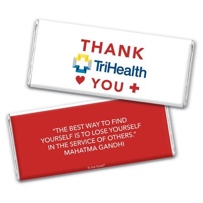 36ct Nurse Appreciation Week Gifts in Bulk Personalized Thank You Candy Chocolate Bars (36 Pack) - Add Your Logo - Red