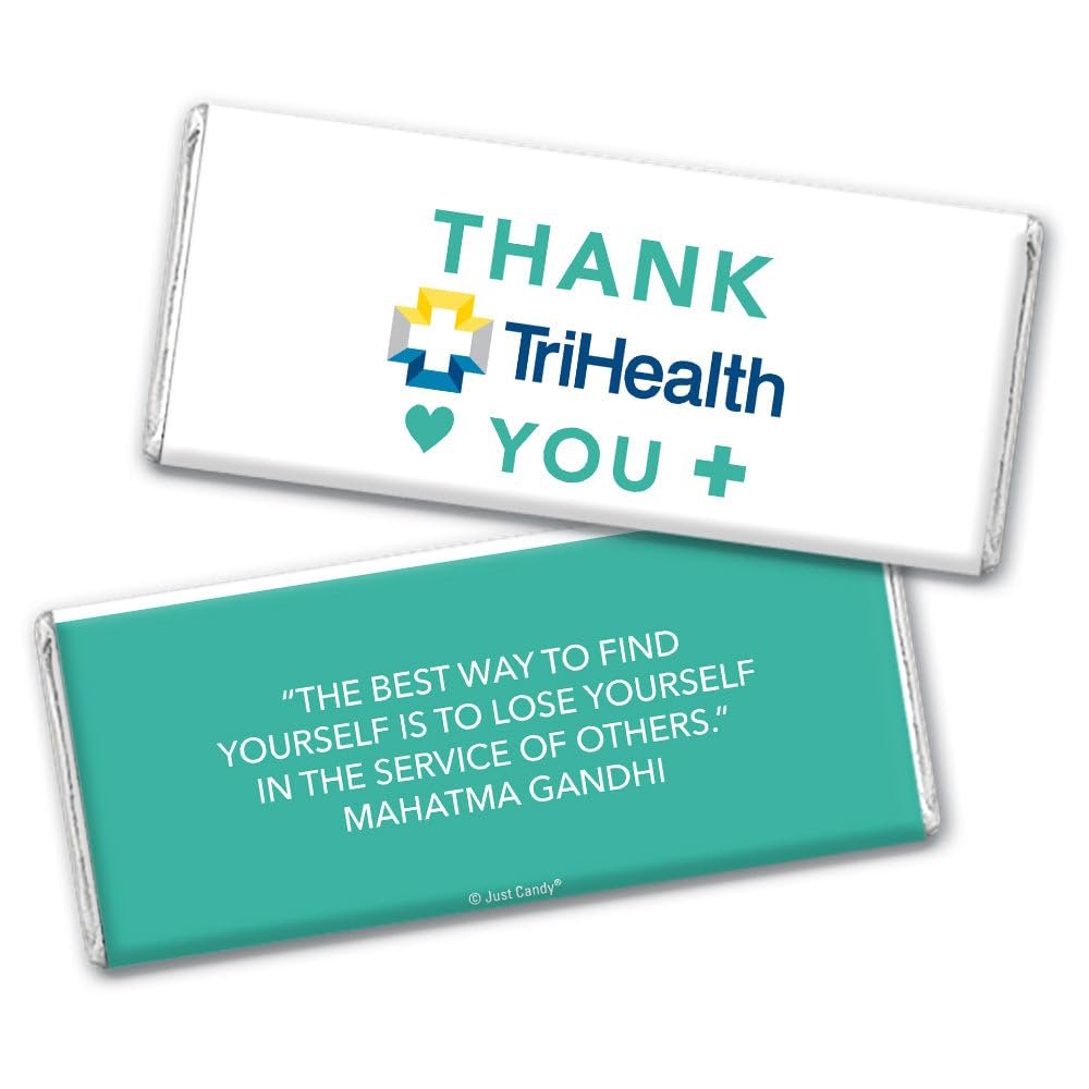 24ct Nurse Appreciation Week Gifts in Bulk Personalized Thank You Candy Chocolate Bars (24 Pack) - Add Your Logo - Teal