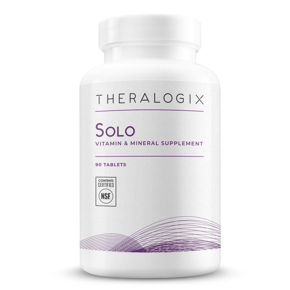 Theralogix Solo Multivitamin & Multimineral Supplement Without Iron - 90-Day Supply - Iron-Free Multivitamin - Support for Women & Men - Vitamin D3, Vitamin C & B Vitamins - NSF Certified - 90 Tablets