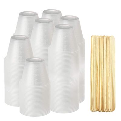 [1000 Pack - 1oz] Epoxy Resin Mixing/Medicine Cups with 200 Bonus Mixing Sticks - 1 Ounce Graduated Plastic Cups (10 Sleeves) - EpoxyStix