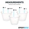 [1000 Pack - 1oz] Epoxy Resin Mixing/Medicine Cups with 200 Bonus Mixing Sticks - 1 Ounce Graduated Plastic Cups (10 Sleeves) - EpoxyStix view 2
