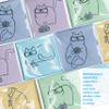 10 Pack Cute Kitty Cat Design Multicolor Microfiber Cleaning Cloths for Cleaning Eyeglasses Lenses Sunglasses and Cell Phone Beautifully Designer Colors Blue Pink Yellow Purple Green Cloth Wipes view 4